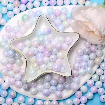 Высокое качество, модные двухцветные 200 шт., 8/10 мм, серьги «сделай сам», браслет, аксессуары ручной работы, ожерелье AB, цветные ювелирные изделия, материал из бисера, круглые бусины 8mm разноцветный