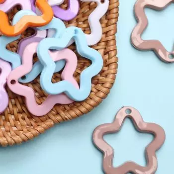 Высокое качество, модные яркие цвета, 20 шт., подвески, акриловая подвеска в виде пентаграммы, 30 мм, DIY ювелирный материал для изготовления ожерелья, сережек 20Pcs