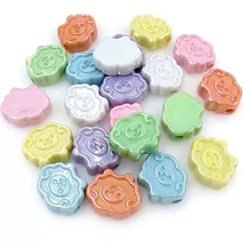 Высокое качество Облако DIY Браслет Изготовление Ювелирных Изделий Креативные Акриловые УФ-покрытые Цветные Свободные Бусины Ручной Работы Милые 10 Шт. Маленькая Овечка Аксессуары Из Бисера жёлтый