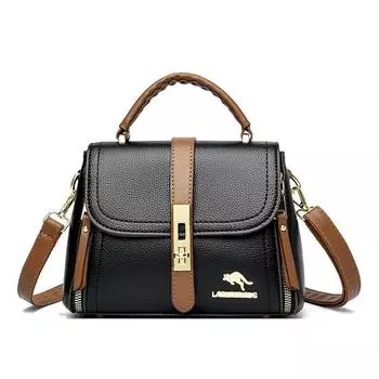 Высокое качество, однотонные кожаные сумки через плечо для женщин, 2023, большая вместительная женская сумка, брендовая женская сумка через плечо 23cm 12cm 18cm