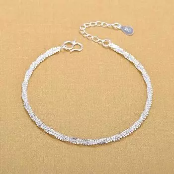 Высокое качество оптовые серебряные браслеты-цепочки 925 модные женские браслеты Fine Fashion Bracelet