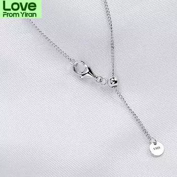 Высокое качество S925 Серебряное женское ожерелье с цепочкой-панцирем, скользящее ожерелье, подарок на день рождения, свадьбу, девушка, ювелирные изделия для леди