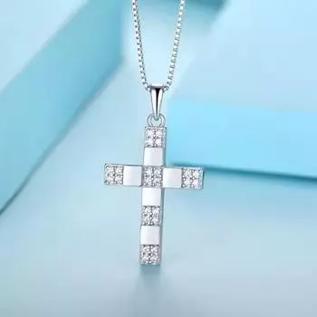 Высокое качество S925 стерлингового серебра христианство религиозные украшения крест кулон оптом