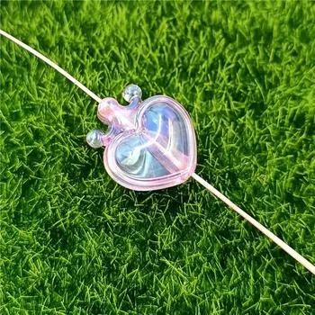 Высокое качество с вертикальным отверстием 5 шт., прозрачный УФ-покрытие, ослепляющий модный кулон, Корона, персиковое сердце, свободные бусины, материалы ручной работы, браслет «сделай сам», ожерелье белый