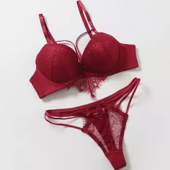 Высокое качество, сексуальный комплект с глубоким V-образным вырезом и большим размером, комплект с бюстгальтером пуш-ап, кружевной комплект с цветочной вышивкой, женский комплект нижнего белья, бюстгальтер и трусики 34A белый