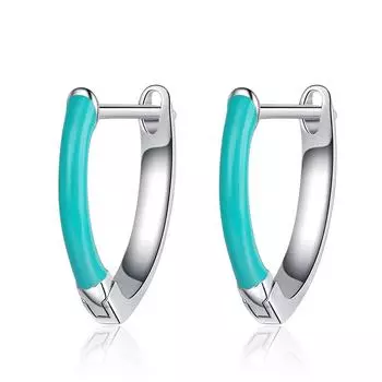 Высокое качество стерлингового серебра 925 розовые зеленые V-образные серьги для женщин Роскошные дизайнерские ювелирные изделия зелёный