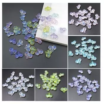 Высокое качество, тонкое мерцающее вертикальное отверстие, модное ожерелье с зеленым луком, пудра, персиковое сердце, бусины, аксессуары, 10 шт., браслет, материалы ручной работы, светящиеся разноцветный