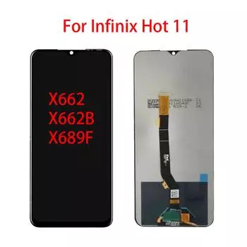 Высокое качество ЖК-экран для Infinix Hot 11 X662 X662B X689F ЖК-дисплей с дигитайзером сенсорного экрана полная замена в сборе чёрный