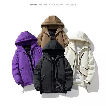 Высокое качество, зимняя новинка, толстая теплая 4 цвета, стеганая куртка для мужчин и женщин, уличная куртка большого размера, мужское пальто M чёрный