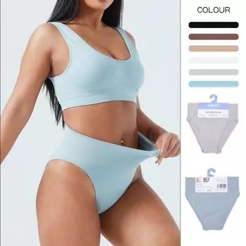 Высокое нижнее белье Новое женское осенне-зимнее спортивное бесшовное парчовое аммиачное эластичное бесшовное сексуальное нижнее белье S