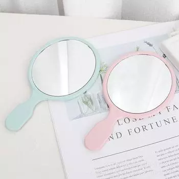 Высокое разрешение европейского карманного зеркала, симпатичное зеркало для красоты, простое овальное зеркало для макияжа для женщин синий