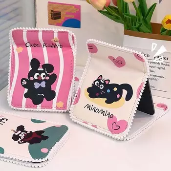 Высокое разрешение мультяшное зеркало для макияжа ручное ПУ зеркало для туалетного столика настольное зеркало для спальни StyleA