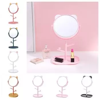 Высокое разрешение настольного зеркала для макияжа Одностороннее зеркало для стола Зеркало для макияжа в форме кошачьих ушей Общежитие Style4