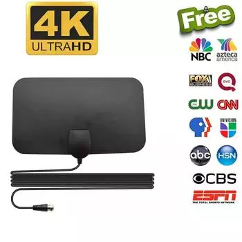 Высокое усиление HDTV DTV Box DTV Антенна Усилитель Активная комнатная антенна Плоская конструкция чёрный
