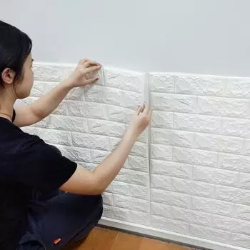 Высококачественная 3D пенопластовая стеновая панель кирпич ретро обои потолок самоклеящиеся обои фон стена украшение дома 70CM X 1M белый