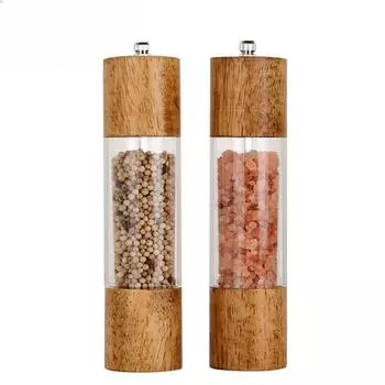 Высококачественная акриловая мельница для соли и перца Ручная мельница для соли и перца деревянная мельница для соли с регулируемым сердечником кухонные принадлежности