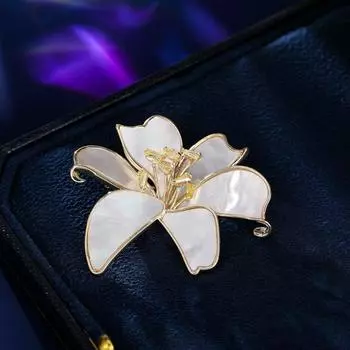 Высококачественная элегантная темпераментная натуральная рябчиковая роскошная брошь в виде цветка лилии, фиксированная булавка для одежды, аксессуары для пиджака