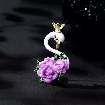 Высококачественная эмалевая брошь «Роза-лебедь», женская индивидуальность, высококачественная брошь, изысканная булавка с ювелирными изделиями