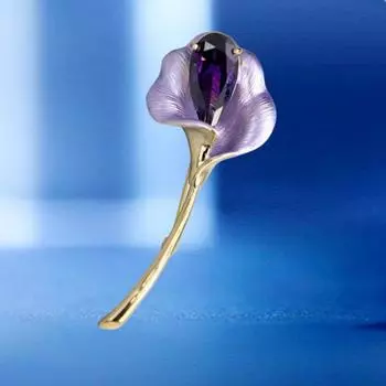 Высококачественная эмалевая брошь в виде цветка каллы, изысканное чувство, элегантный темперамент, корсажный жакет, универсальная и изысканная булавка