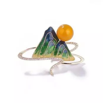 Высококачественная эмалевая брошь Wanli Jiangshan для женщин, индивидуальный темперамент, изысканный кардиган, корсаж, булавка