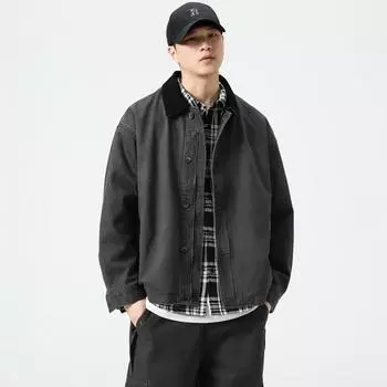 Высококачественная американская куртка Michigan Canvas Tooling с лацканами для мужчин в стиле ретро, тяжелое охотничье пальто для мужчин M серый