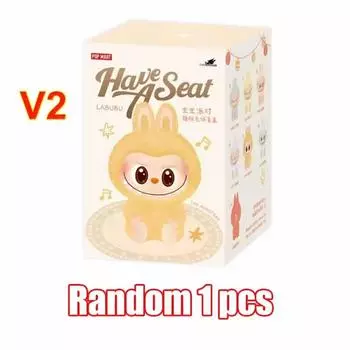 Высококачественная аниме фигурка Labubu 1/2/3 поколения монстры слепая коробка виниловый кулон кукла модель игрушка милый монстр коробка-сюрприз брелоки подарок V2 Random 1Pc