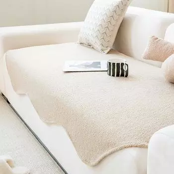 Высококачественная атмосфера Тедди Плюшевая подушка для дивана специальной формы Four Seasons Универсальная нескользящая подушка для гостиной Современный и минимализм 90*90cm белый