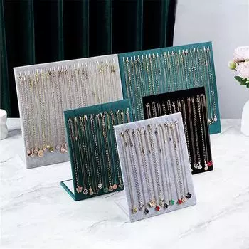 Высококачественная бархатная L-образная стойка для ожерелья, ювелирная стойка для браслета, стойка для выставки товаров для сережек