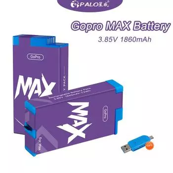 Высококачественная батарея емкостью 1860 мАч для GoPro Max, аккумуляторная батарея для панорамной камеры GoPro Max 360, аксессуары для Gopro