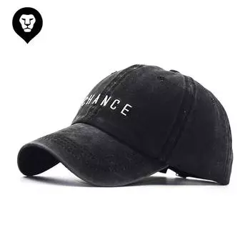 Высококачественная бейсболка из старого потертого денима с вышитым алфавитом и вышитым логотипом Adjustable