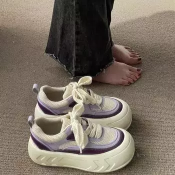 Высококачественная белая обувь для женщин, новые летние кроссовки на платформе Muffin 35