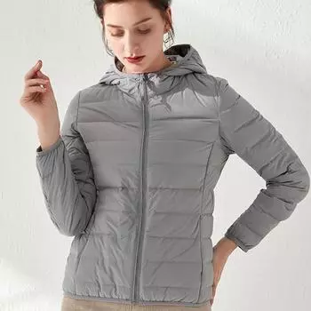 Высококачественная бесшовная куртка 2024 года, новая легкая и тонкая женская короткая куртка с капюшоном, модная тонкая куртка большого размера на осень и зиму S жёлтый