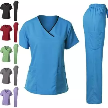 Высококачественная больничная форма, оптовая продажа, топы и брюки, медицинские женские скрабы для кормления, комплекты униформы XXL белый