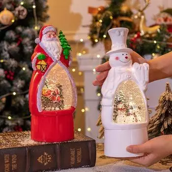 Высококачественная большая стоячая музыкальная лампа в виде снеговика, рождественский подарок, USB-плагин, хрустальная лампа, рождественское украшение, подарок