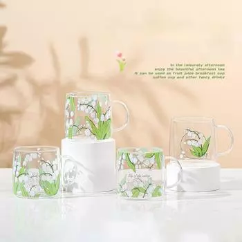 Высококачественная боросиликатная стеклянная чашка, набор цветов, стакан для воды, офисный напиток, бытовая чашка, распродажа, подарок 550ML