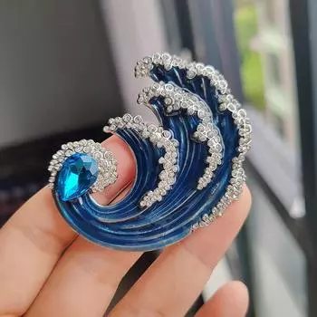 Высококачественная брошь-бабочка с инкрустацией бриллиантами, женская брошь High-end Sense, нагрудный цветок, универсальные аксессуары для одежды One Size синий