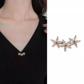 Высококачественная брошь-цветок, женская брошь, маленькая булавка, фиксированная одежда, чувство дизайна, пряжка-антиблик, декоративные аксессуары