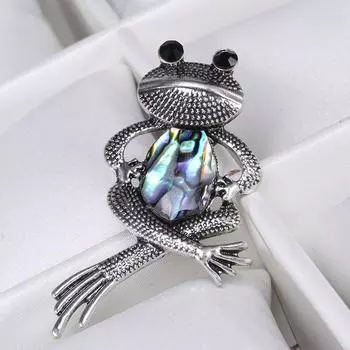 Высококачественная брошь из морского ушка, модная изысканная ретро-лягушка, унисекс, корсаж, аксессуары для дикой одежды