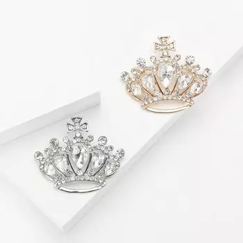 Высококачественная брошь-корона из сплава со стразами, изысканная и универсальная женская брошь для пальто, корсаж, ювелирное украшение