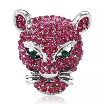 Высококачественная брошь ручной работы в виде головы леопарда, инкрустированная бриллиантами, модная булавка в виде животного с ювелирной булавкой для воротника