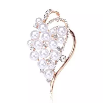 Высококачественная брошь с бриллиантами и жемчугом, модная булавка из сплава, аксессуары для одежды Temperament, пряжка Anti-Light золотой