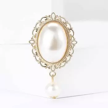 Высококачественная брошь в стиле ретро из сплава с жемчугом в стиле барокко, модная брошь для женского костюма, пальто, корсаж, ювелирные изделия