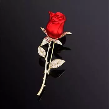Высококачественная брошь в виде цветка красной розы, модная пряжка, модный персонализированный мужской значок, корсаж, аксессуары для костюма