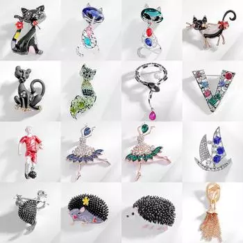 Высококачественная брошь в виде маленького животного, маленькая брошь в виде ёжика, лисы, футбольной звезды, балета, высококачественный корсаж в виде ниши