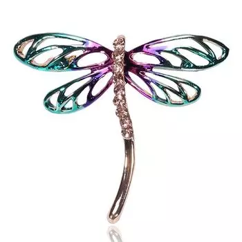 Высококачественная брошь в виде стрекозы, универсальный модный корсаж из сплава с бриллиантами в виде насекомых, аксессуары для мужской и женской одежды красный