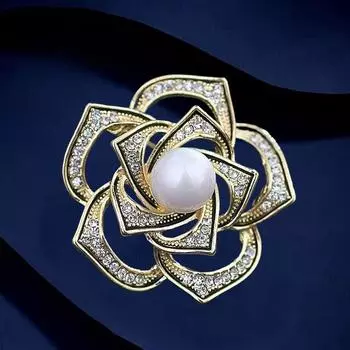 Высококачественная брошь Xiaoxiangfeng Camellia, высококачественная элегантная темпераментная цветочная булавка для одежды, аксессуары для пиджака, корсаж Electroplated real gold золотой