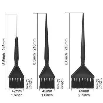 Высококачественная черная пластиковая кисть для окрашивания, 3 шт./компл., прочная профессиональная парикмахерская расческа для окрашивания, аксессуар для парикмахерского инструмента