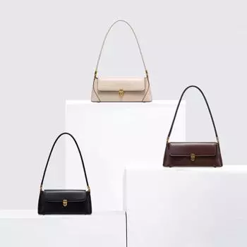 Высококачественная черная сумка-багет 2023 года — элегантный, фактурный дизайн для женщин чёрный