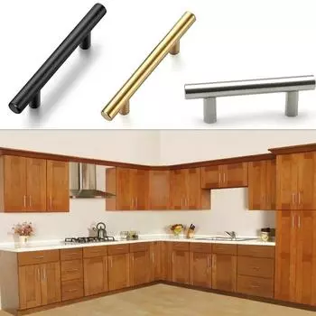 Высококачественная черная Т-образная ручка, простая круглая ручка для шкафа, ручка из нержавеющей стали, полая дверная ручка, мебельная ручка 10*250*160 серебряный