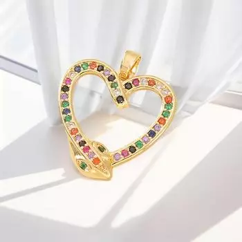 Высококачественная цветная инкрустированная цирконием подвеска на шею в виде змеи простые женские аксессуары